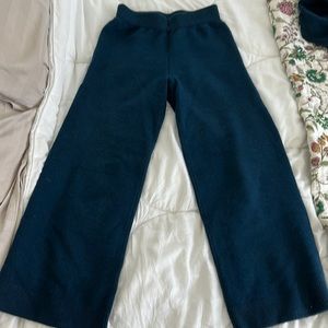 Zara teal sweater material pants, size M - part of matching set with cardigan